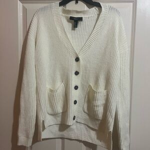 Forever 21 Cream Button-Up Cardigan